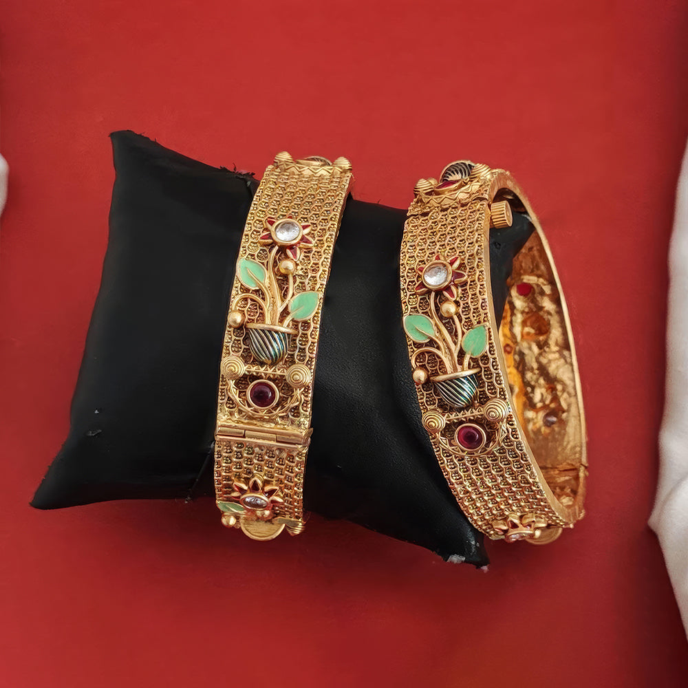 Antique Rajwadi Polish Bangle Set for Traditional Elegance