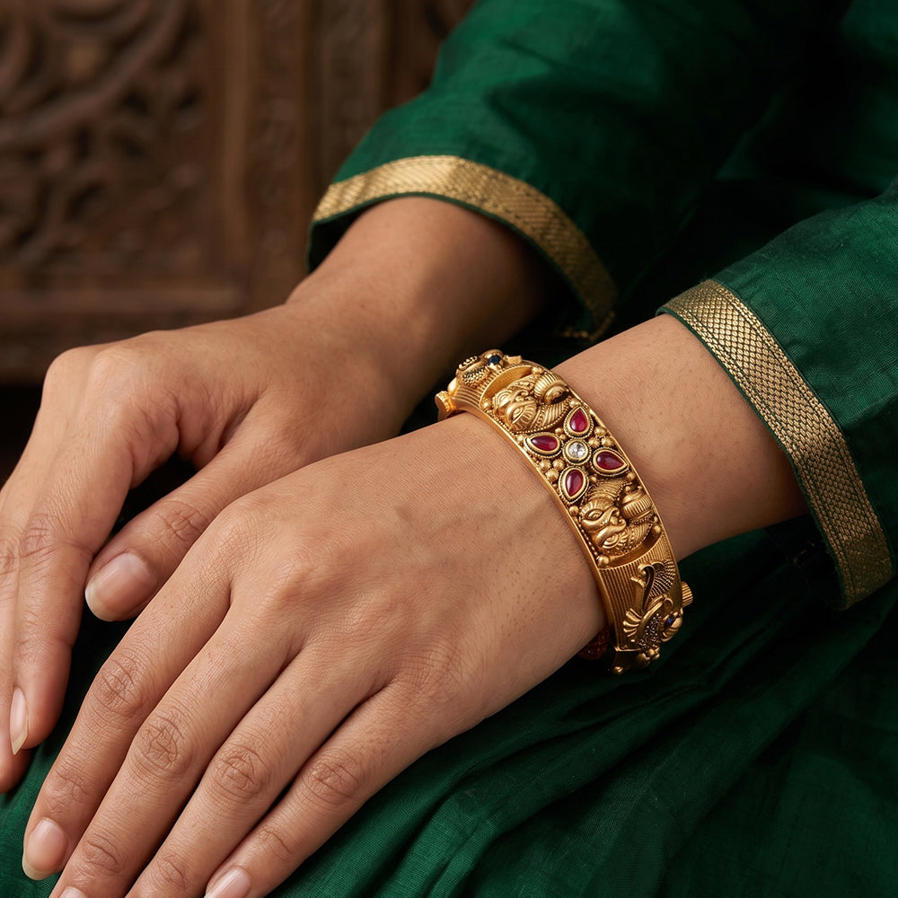 Set of two antique Rajwadi polish bangles for formal and party wear