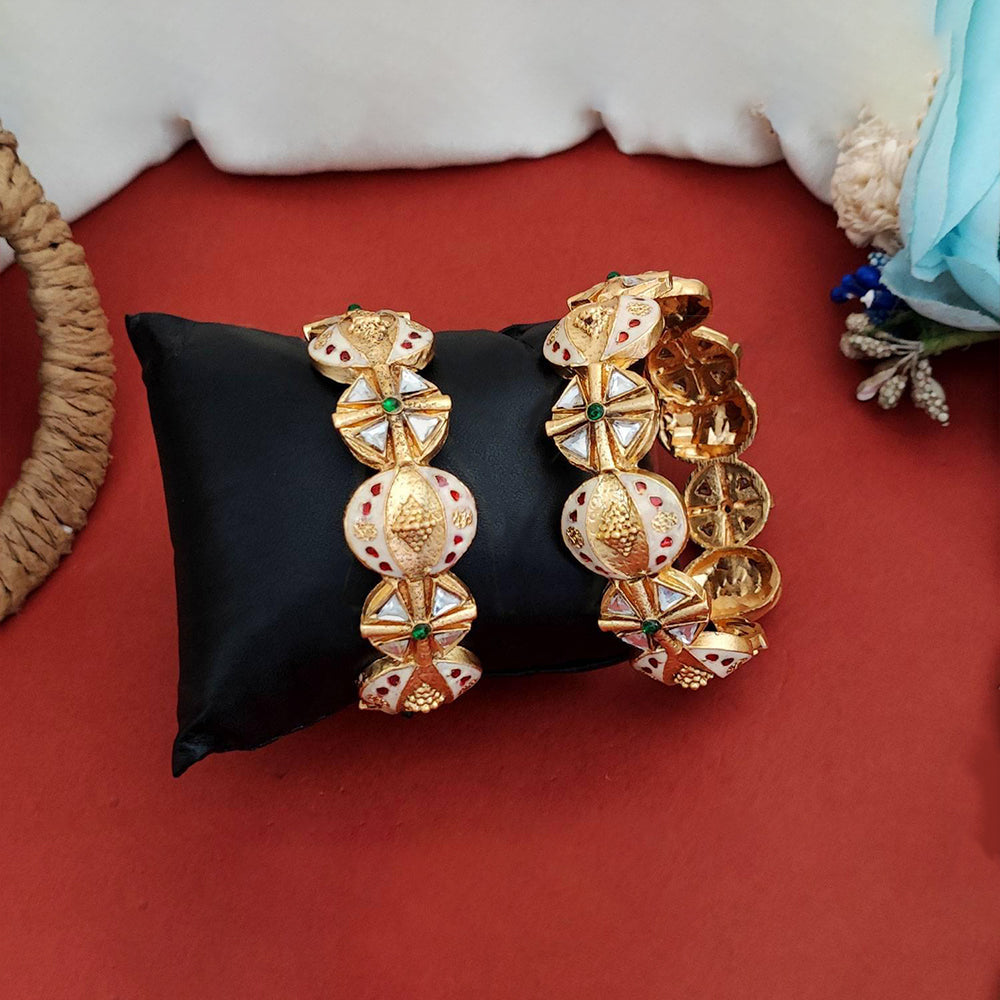 Rajwadi Polish Antique Style 2 Bangle Set for Women