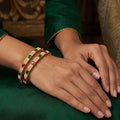 Antique High Gold Polish Party Wear 4-Bangle Set