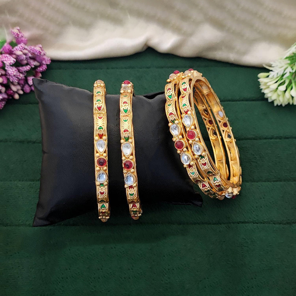 Antique Rajwadi Polish Full Stone Party Wear Bangles
