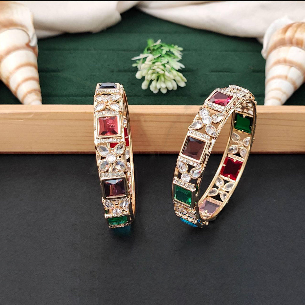 Luxury American Diamond Fancy Bangle Set for Formal Occasions