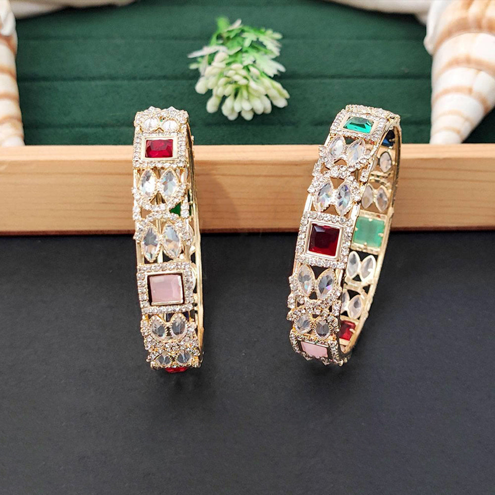 Classic American Diamond Bangle Set - Fancy Designer Jewelry