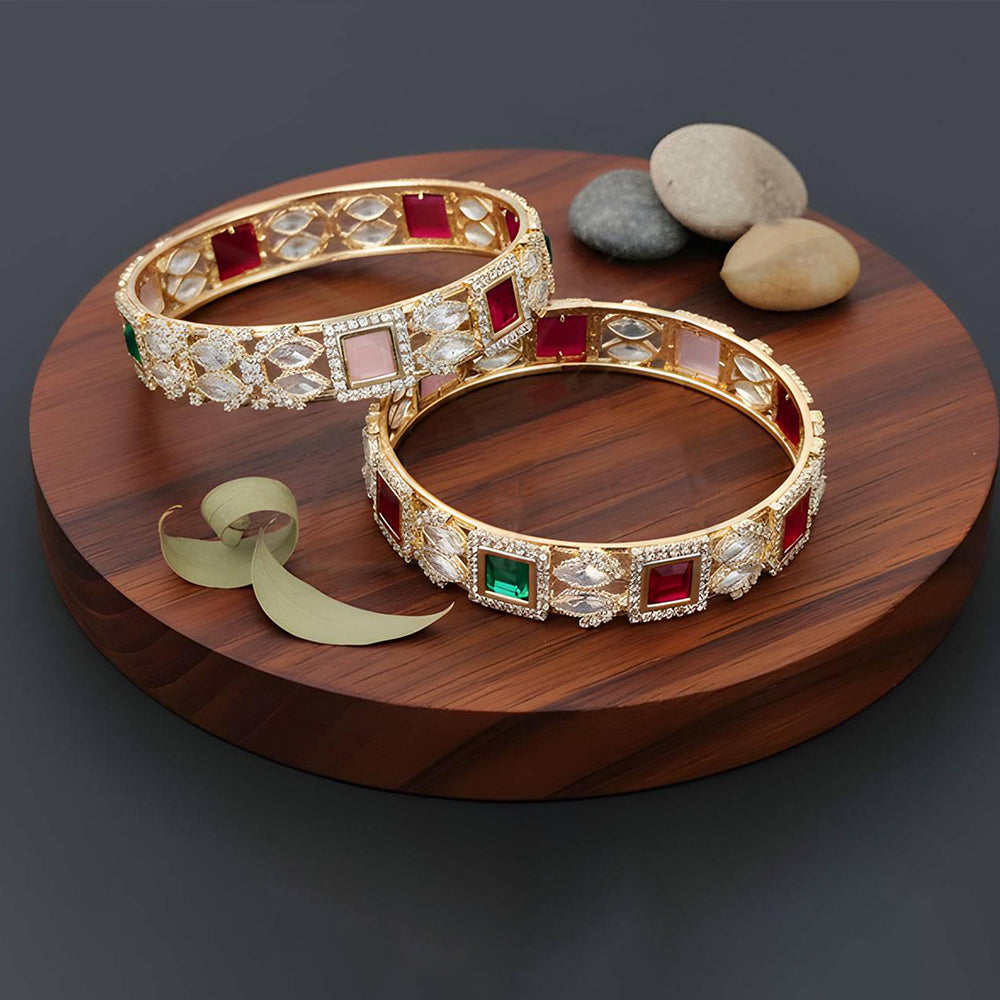 Classic American Diamond Bangle Set - Fancy Designer Jewelry