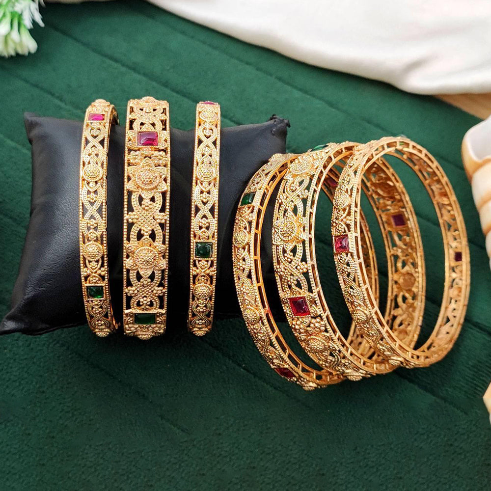 Ethnic Antique Gold Finish Bangle Set for Women