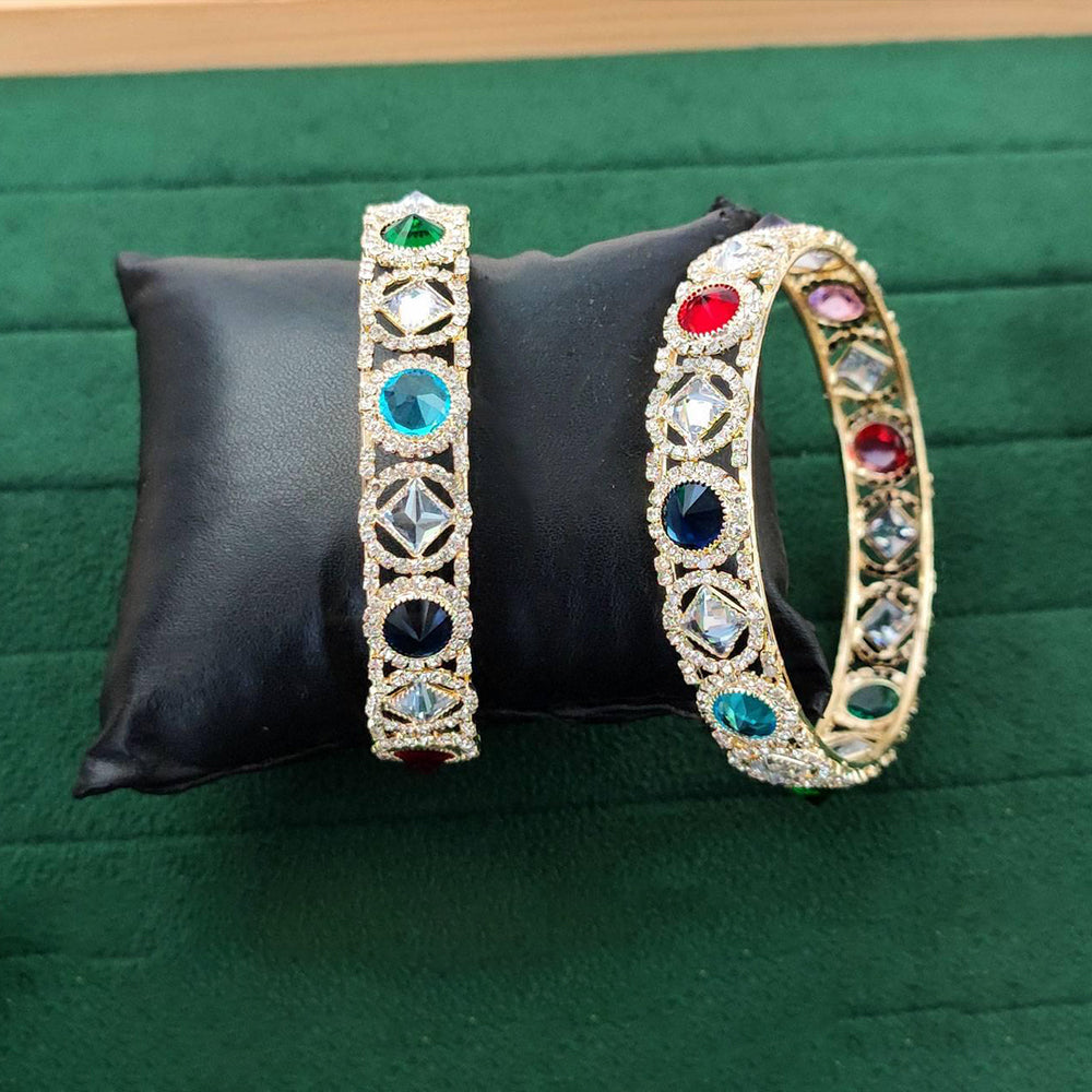 Premium Multistone American Diamond Bangle Set