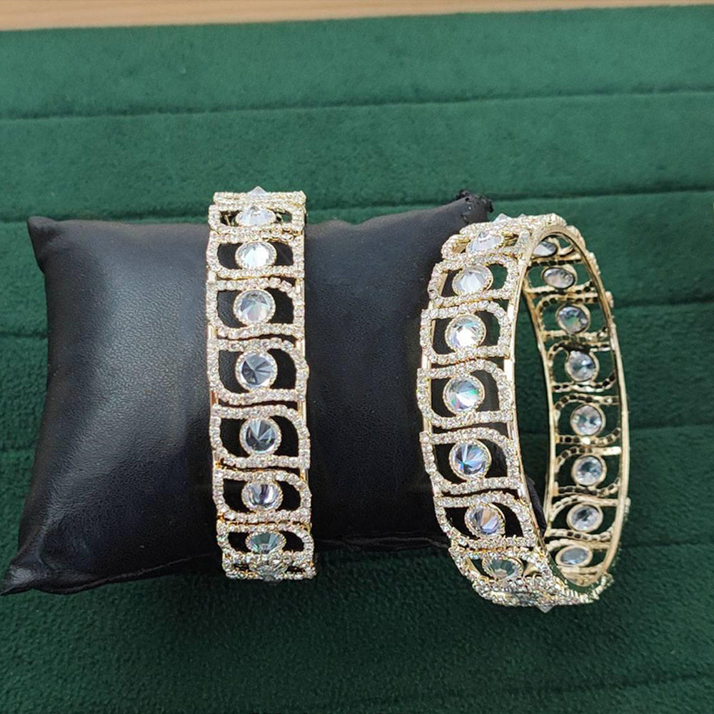 American Diamond Gold Finish Designer Bangles for Women