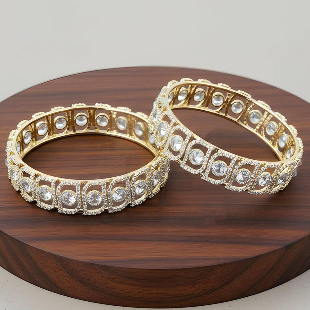 American Diamond Gold Finish Designer Bangles for Women