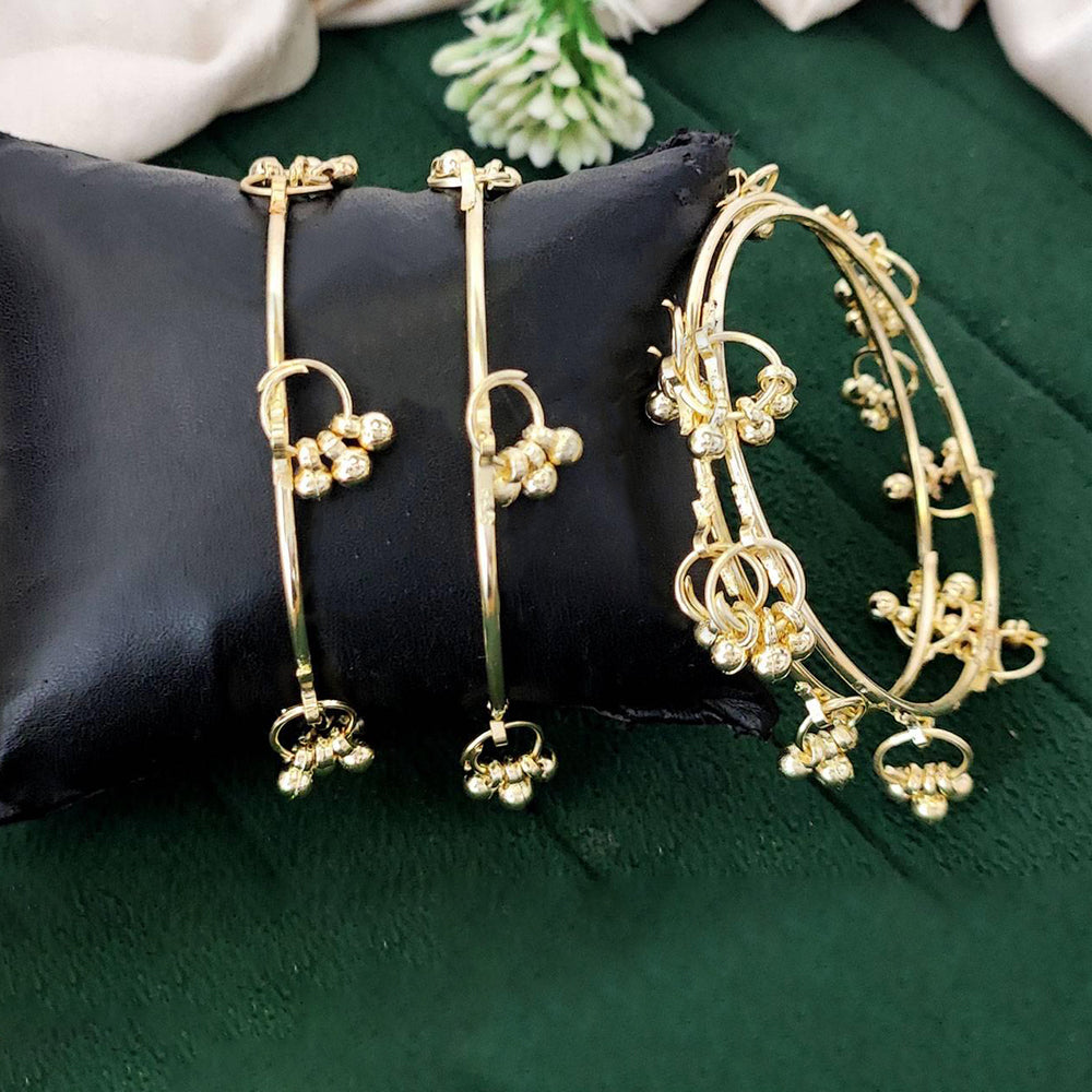 Kashmiri Style Light Gold Bangle Set for Women