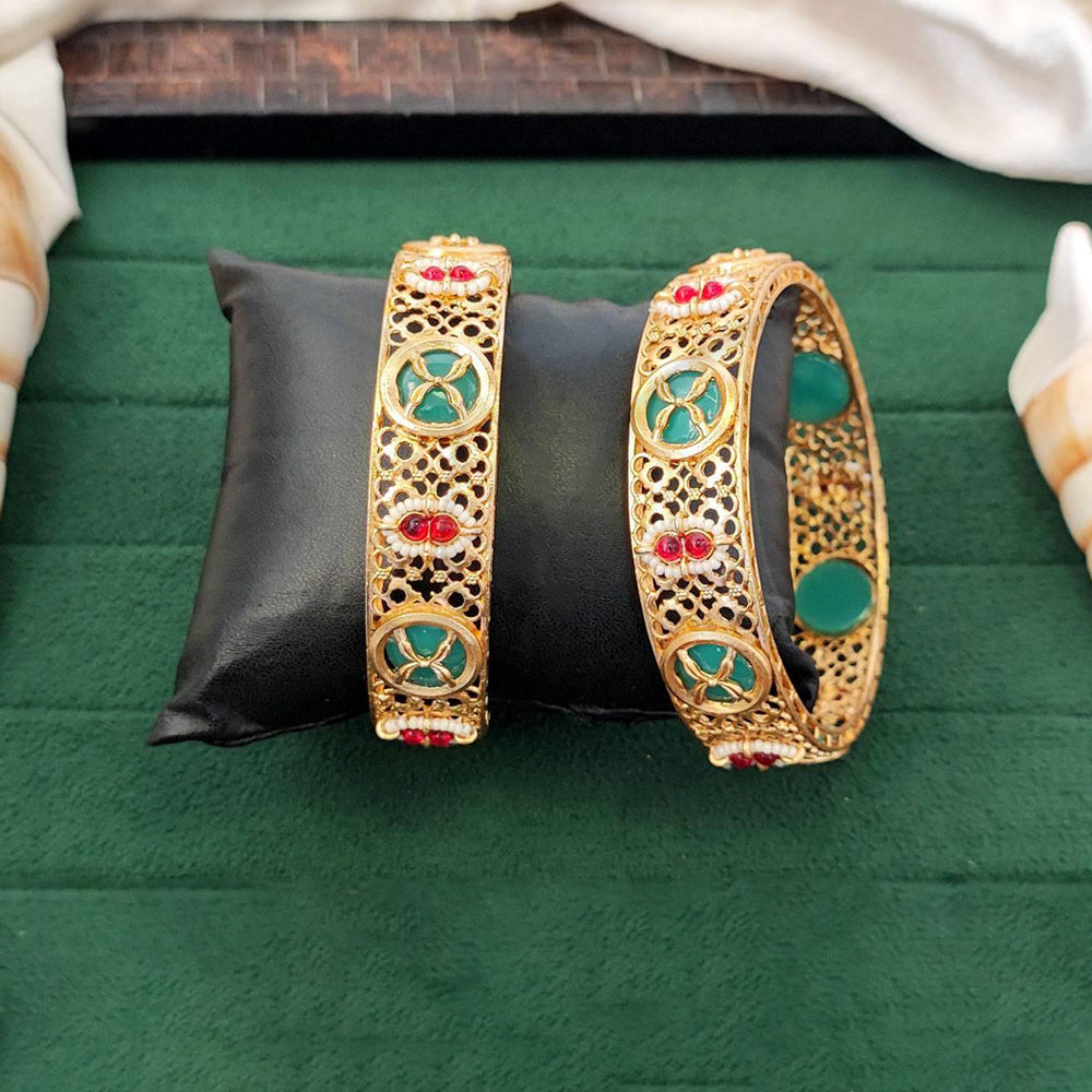 High Gold Traditional Bangles with Floral Jali Artistry