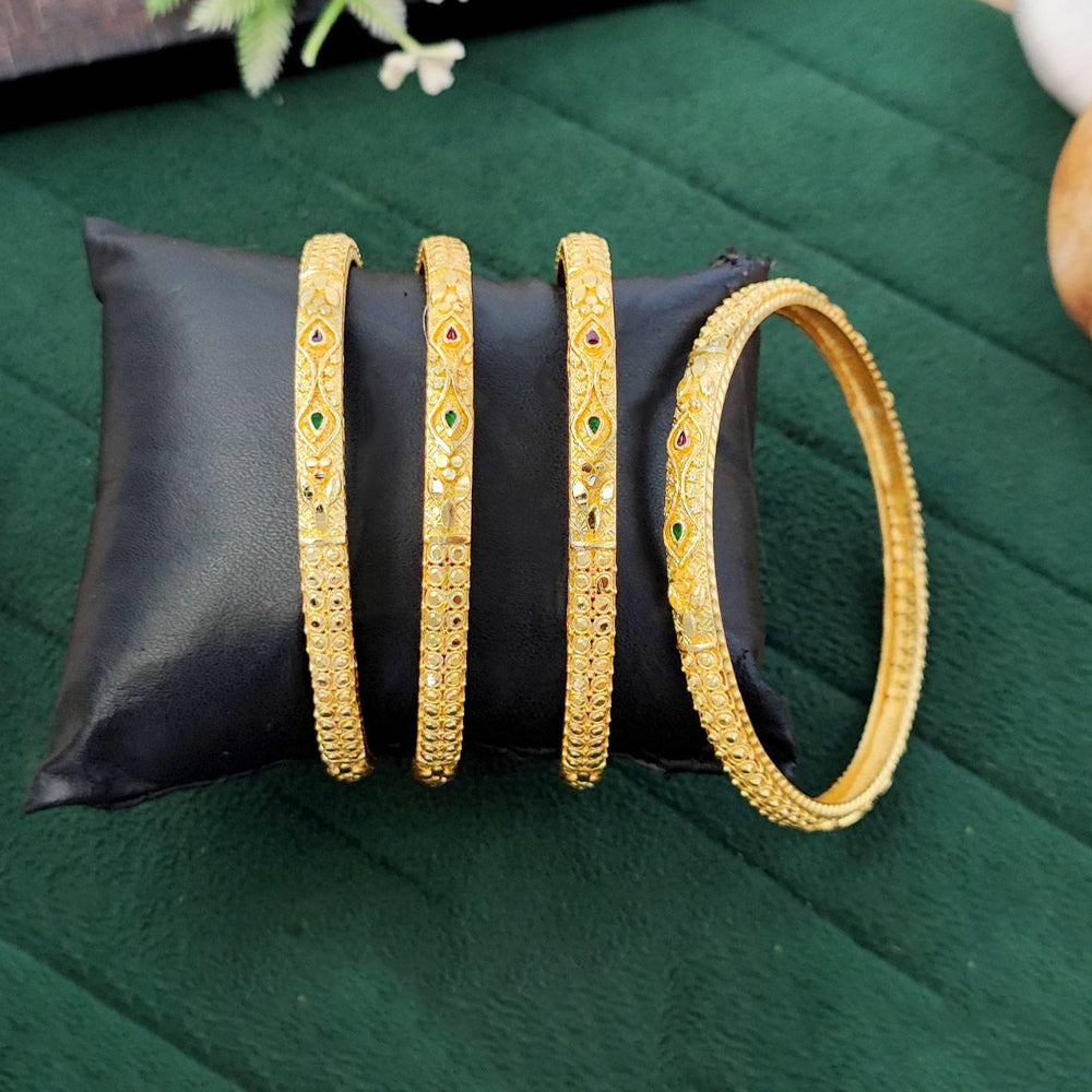 Antique Designer Gold Bangle Set for Traditional Elegance