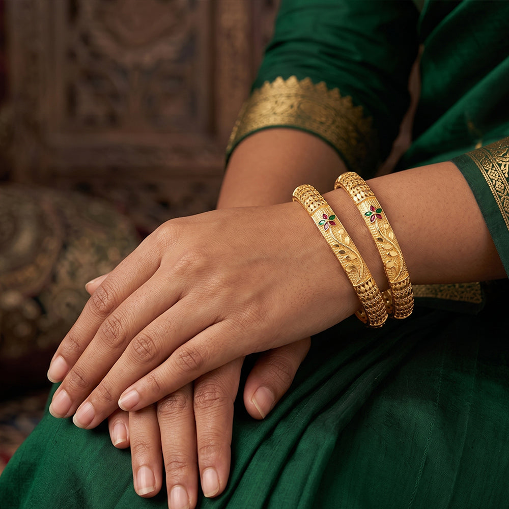 Fancy Ethnic Bangle Set for Women - Traditional Festive Jewelry