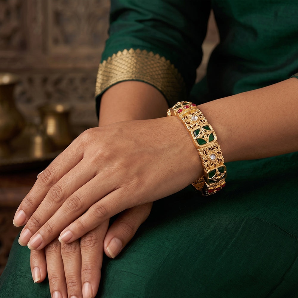 Traditional Rajwadi Polish Bangle Set - Royal Ethnic Jewelry