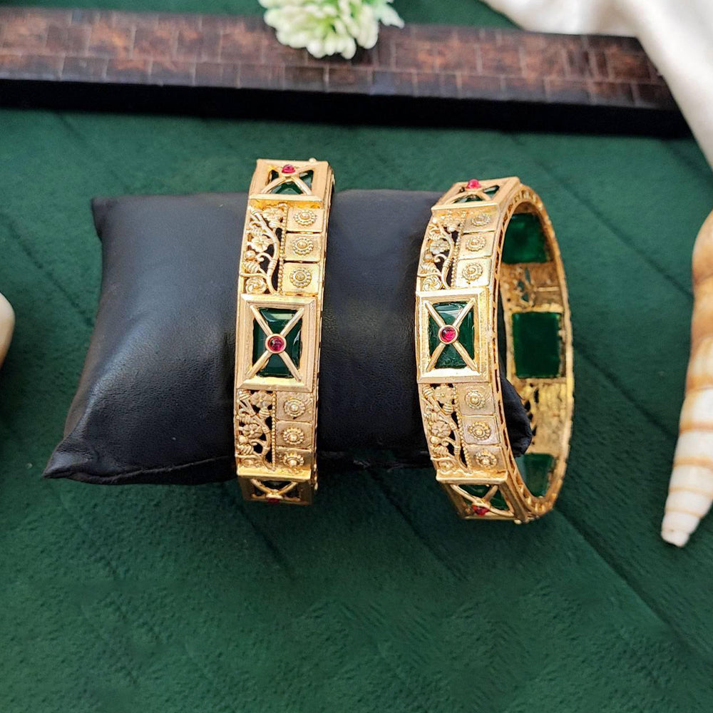 Designer Rajwadi Pattern Bangle Set for Wedding Jewelry
