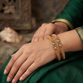 Antique Gold Designer Bangle Set for Women