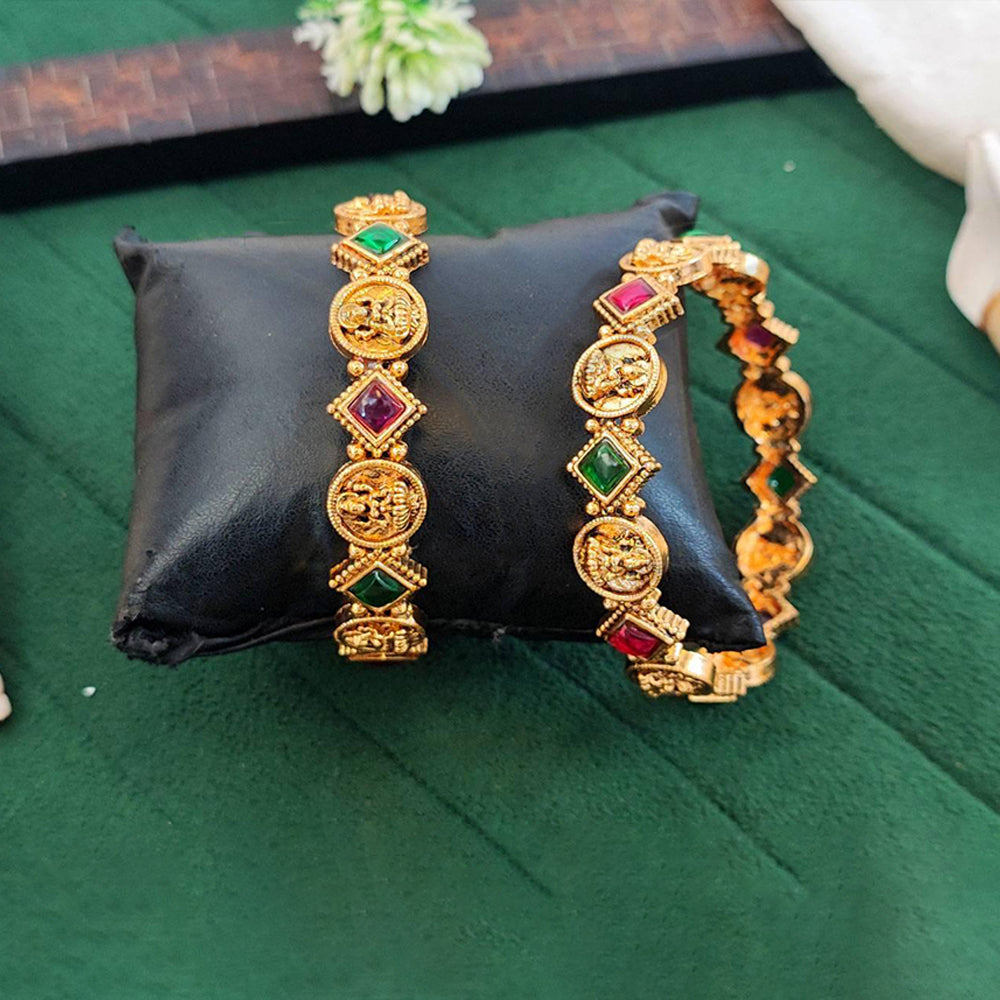 Premium Temple Style Coin Bangle Set with Cultural Artistry
