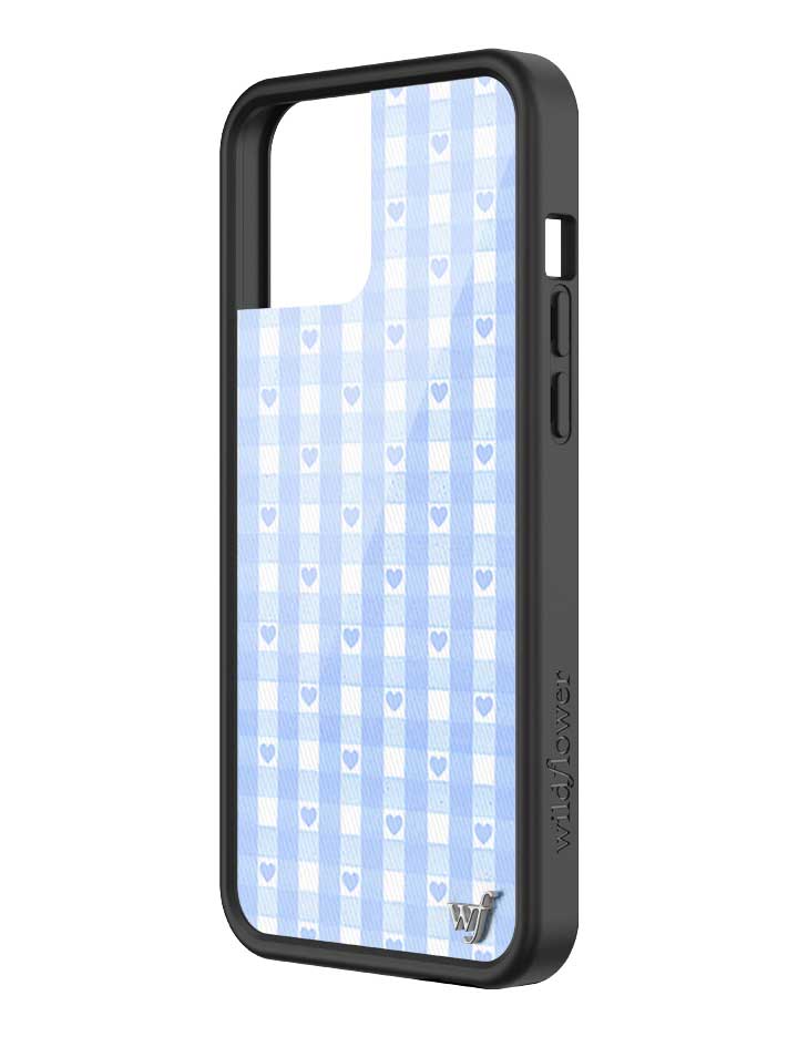 Gingham Hearts | Blue iPhone Case