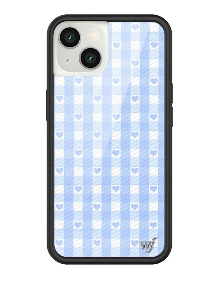 Blue Gingham Hearts iPhone Case - Image 29
