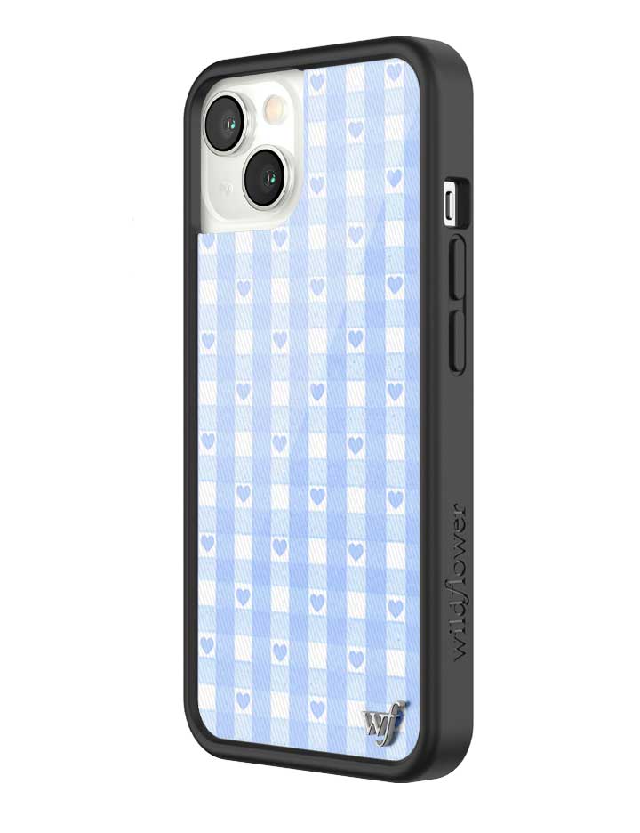 Blue Gingham Hearts iPhone Case - Image 30