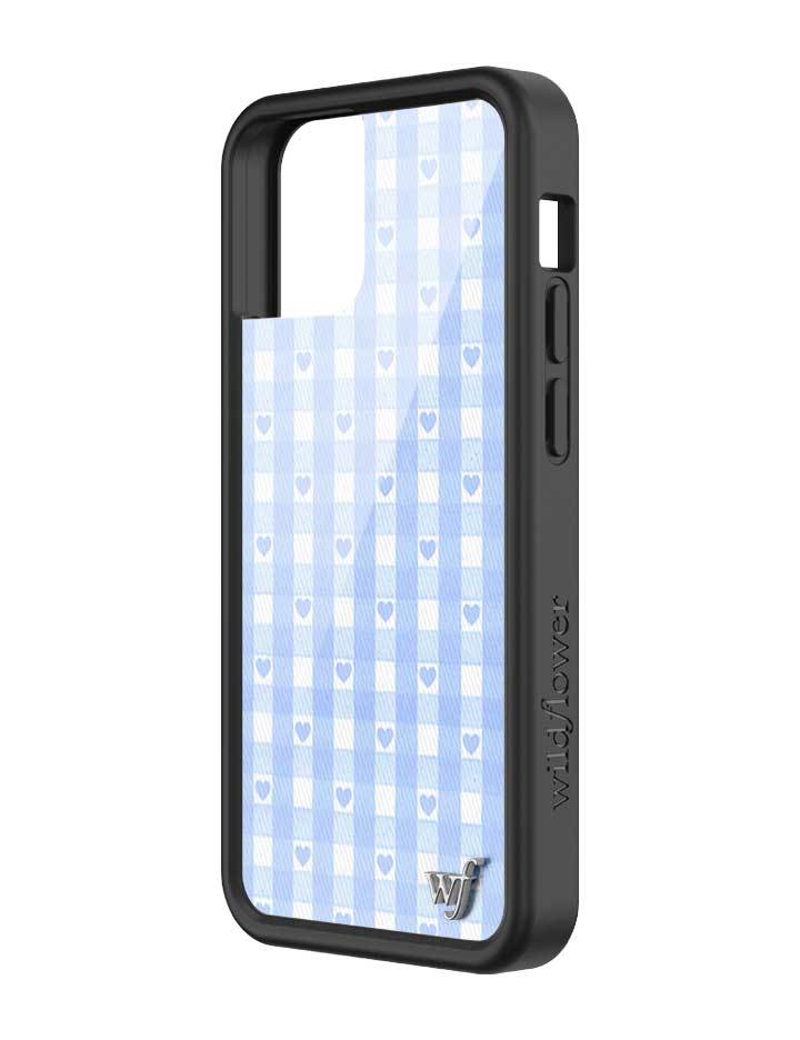 Gingham Hearts | Blue iPhone Case