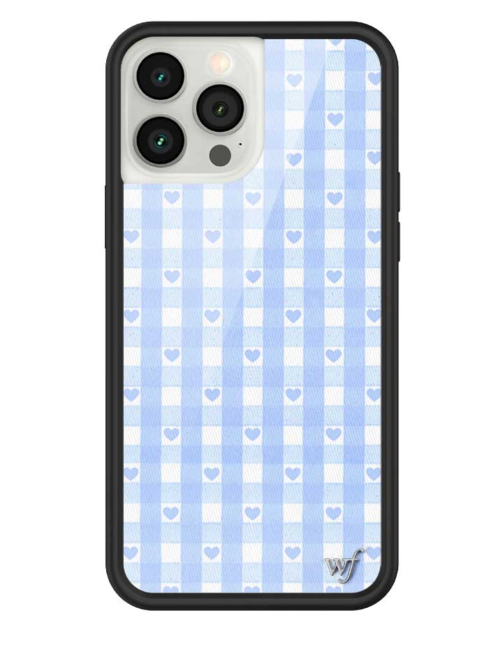 Blue Gingham Hearts iPhone Case - Image 25