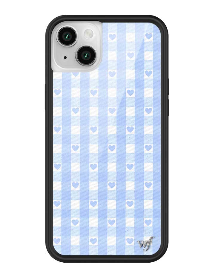 Gingham Hearts | Blue iPhone Case
