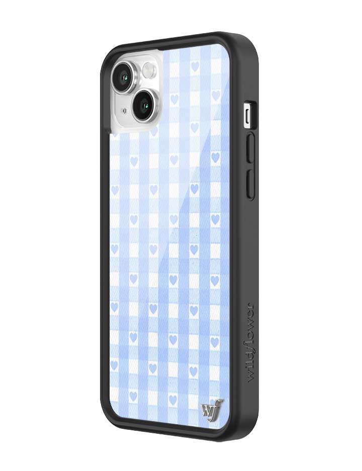 Blue Gingham Hearts iPhone Case - Image 24