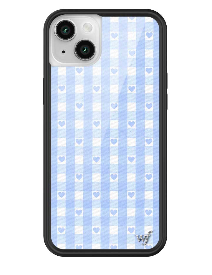 Blue Gingham Hearts iPhone Case - Image 19