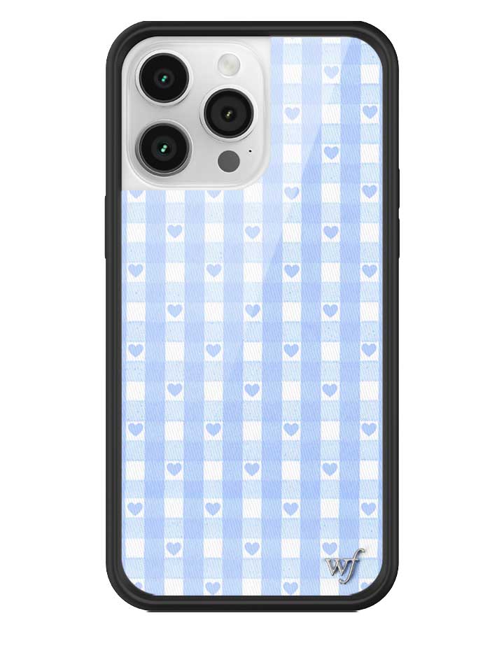 Gingham Hearts | Blue iPhone Case