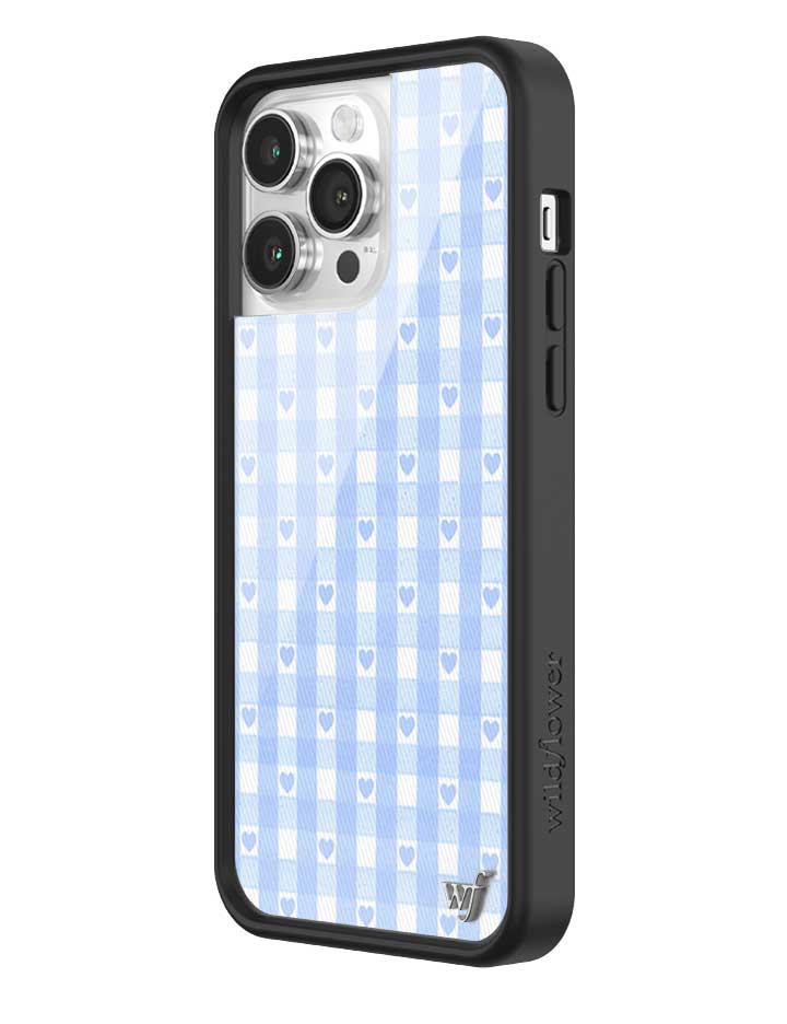 Blue Gingham Hearts iPhone Case - Image 18