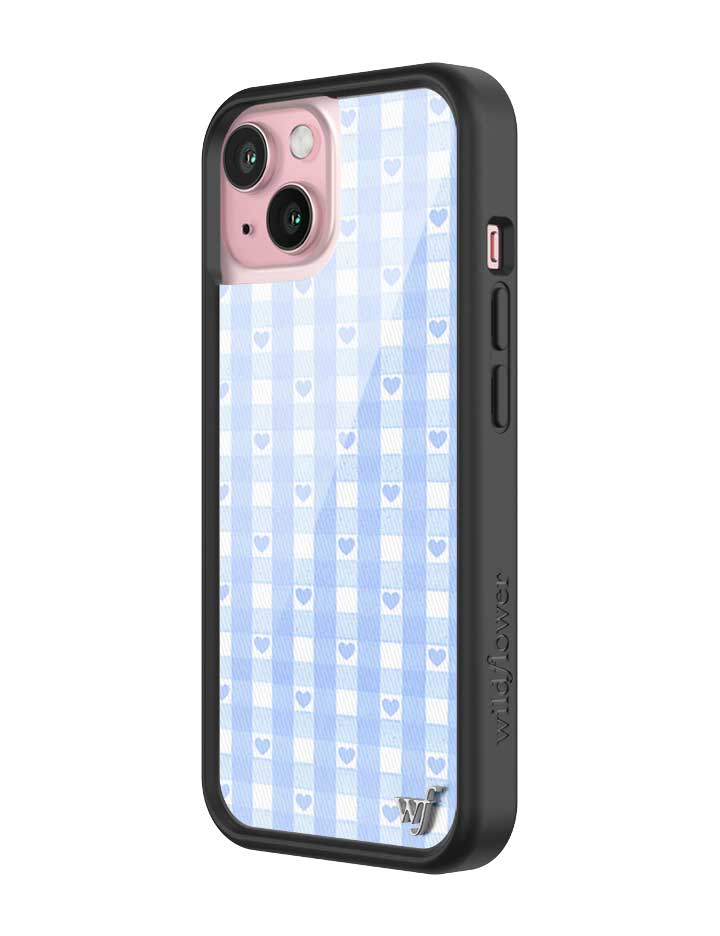 Blue Gingham Hearts iPhone Case - Image 16