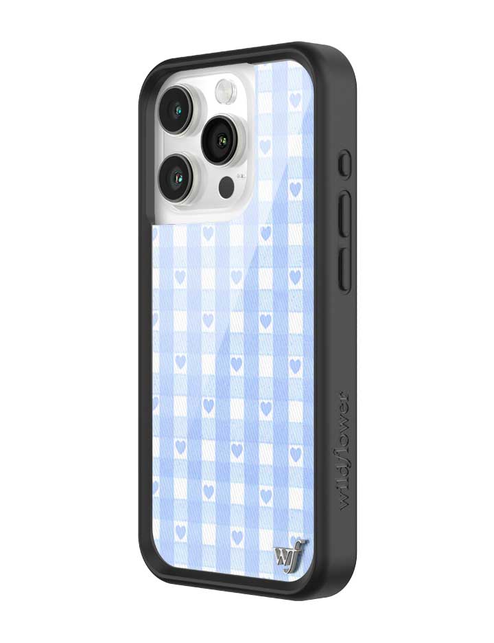 Blue Gingham Hearts iPhone Case - Image 14