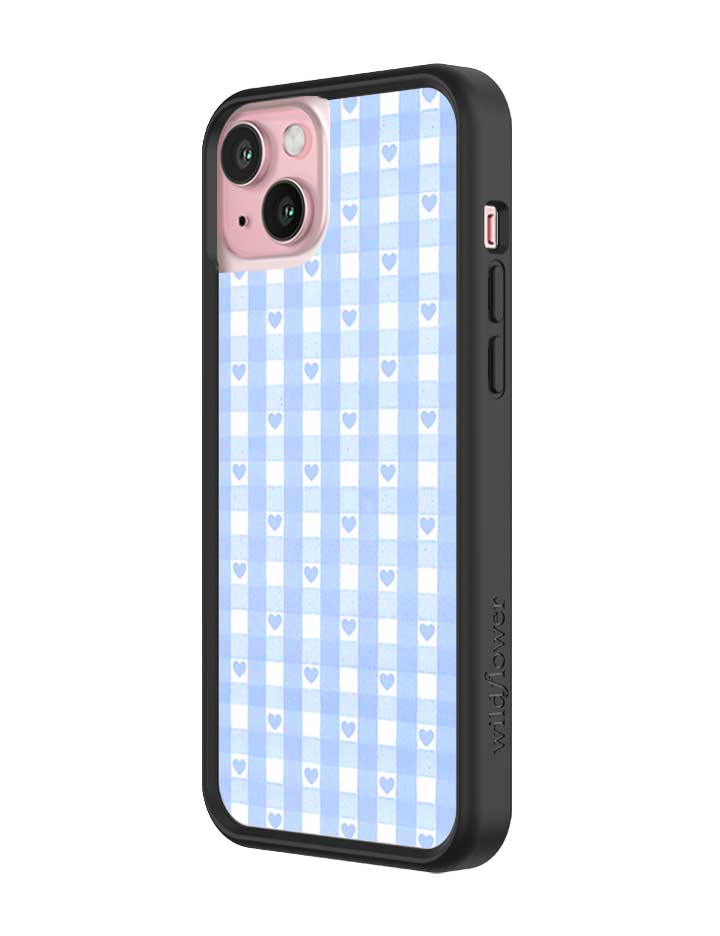 Blue Gingham Hearts iPhone Case - Image 12
