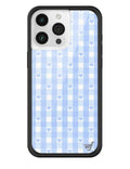 Blue Gingham Hearts iPhone Case - Image 9