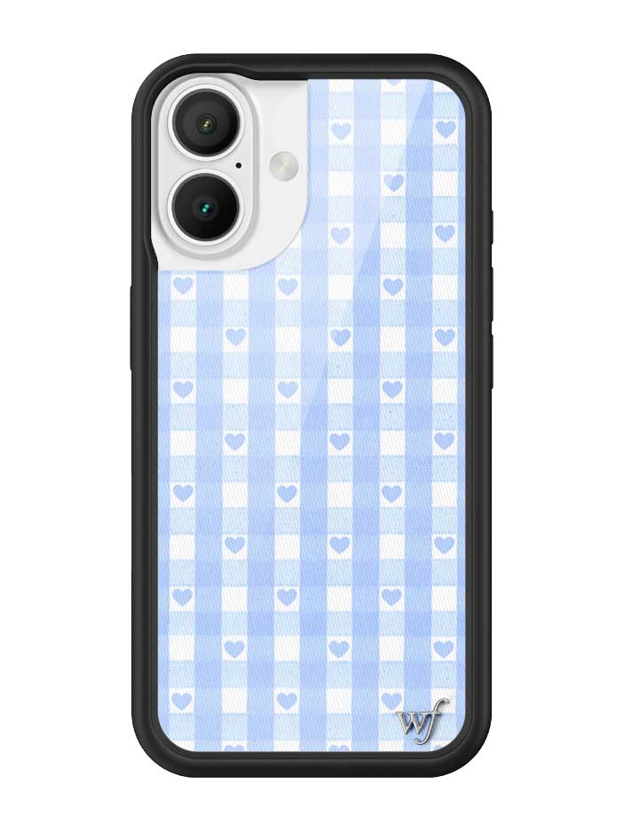 Gingham Hearts | Blue iPhone Case