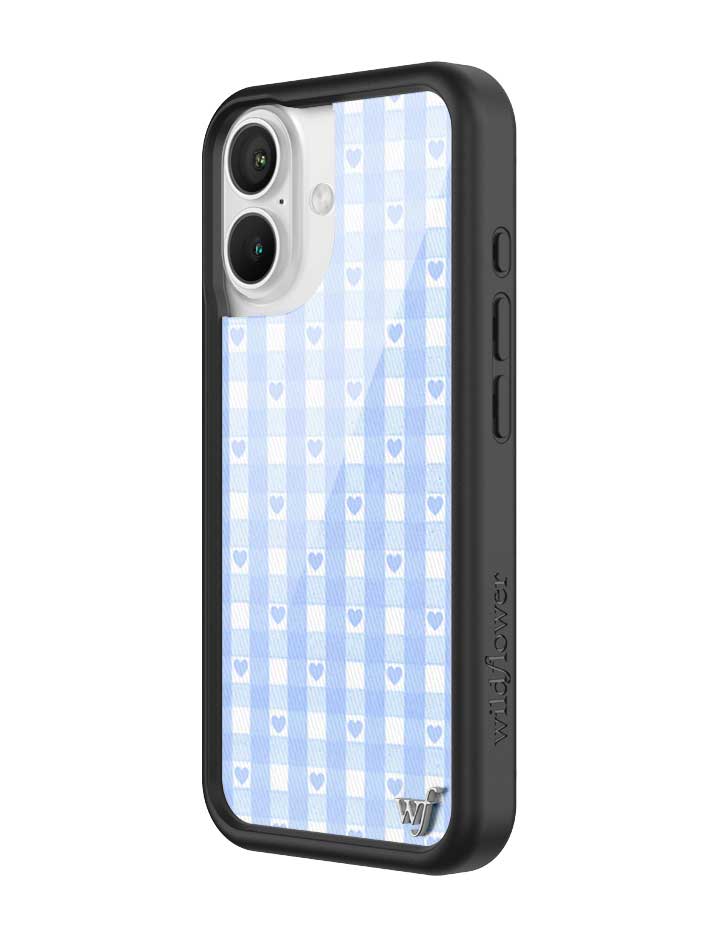 Blue Gingham Hearts iPhone Case - Image 8