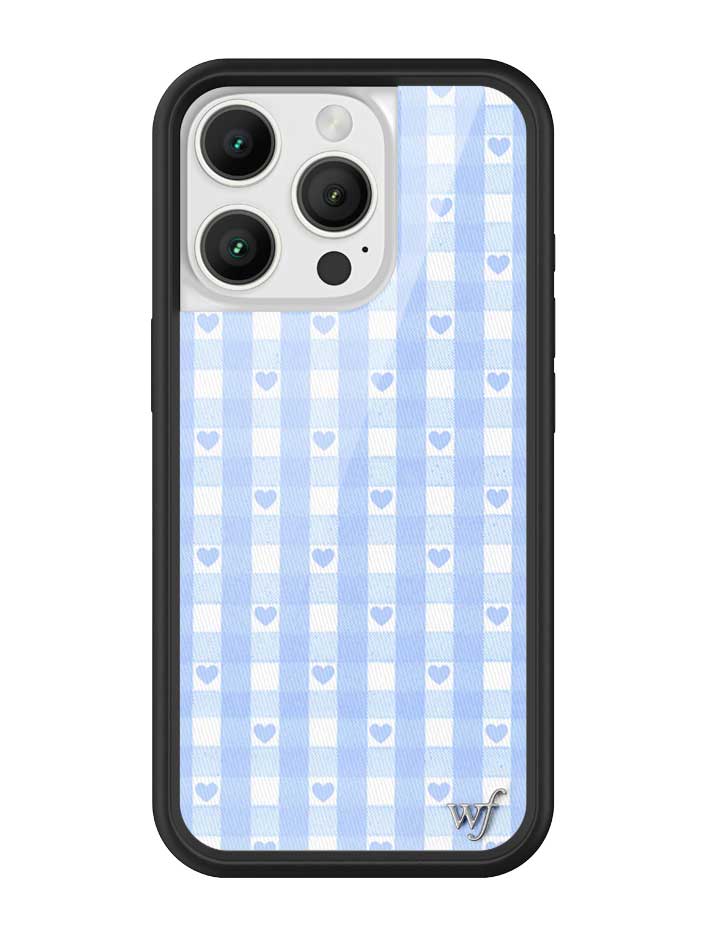 Blue Gingham Hearts iPhone Case - Image 5