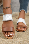 Woven Strap Flat Slippers