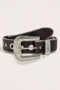 Black Rhinestone Buckle Belt