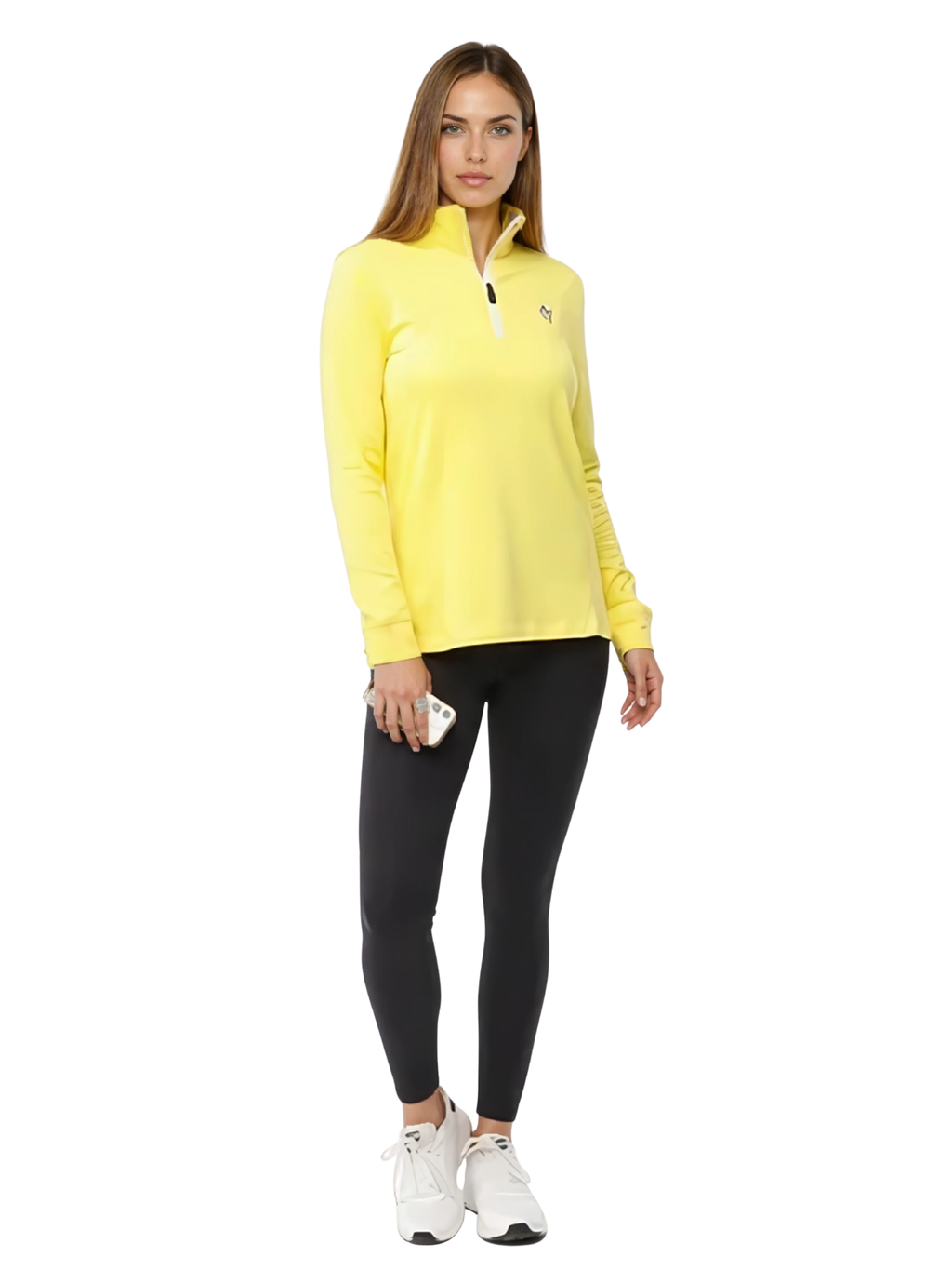 Women's Bar Harbor Quarter Zip Pullover in Yellow - Image 2