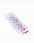 Set of fusion hair extension protector disks in clear and pink colors