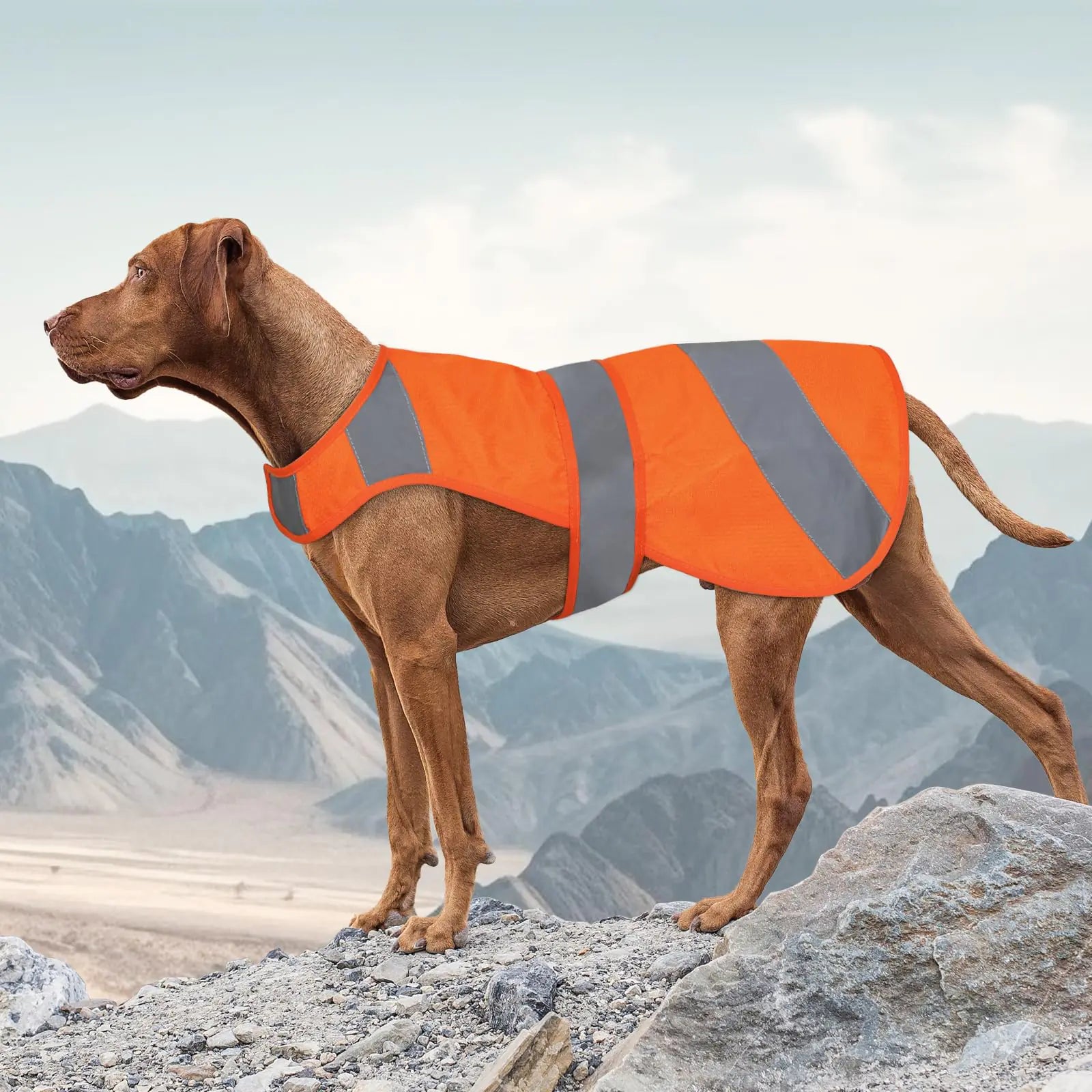 Orange Dog Vest High Visibility Safety Dog Hunting Vest Dog Jacket Soft Adjustable Reflective Dog Vest for Small Medium Large Dogs