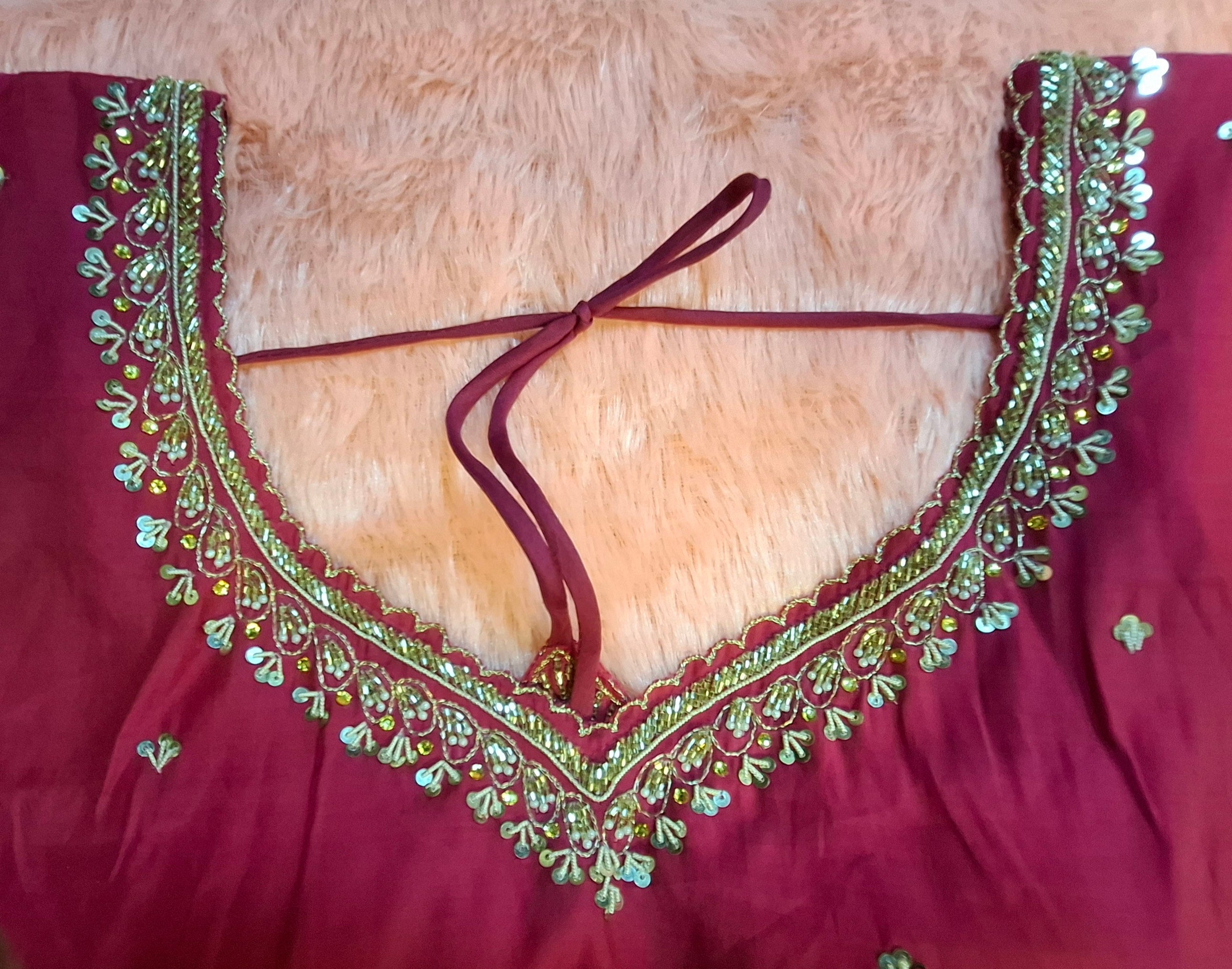 Hot Pink Cotton Silk Hand Embroidered Zardosi Blouse