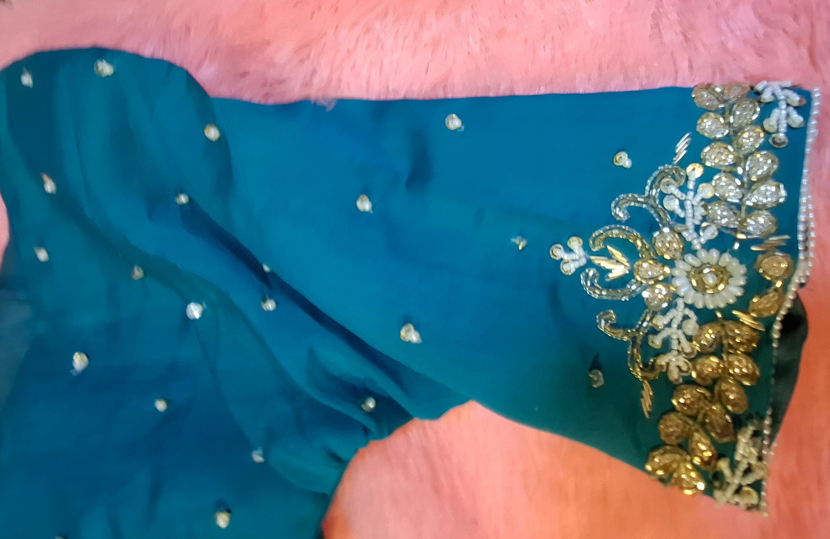 Peacock Hand Embroidered Silk Readymade Blouse