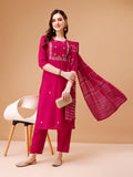 Multicolor Rayon Hand Embroidered Kurta Set with Dupatta