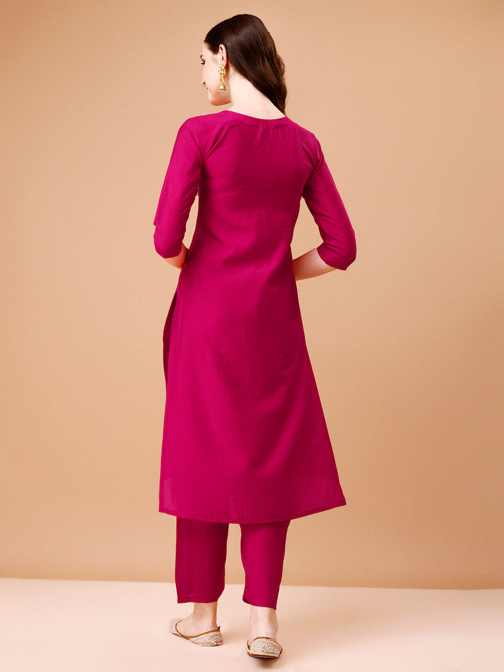 Multicolor Rayon Hand Embroidered Kurta Set with Dupatta