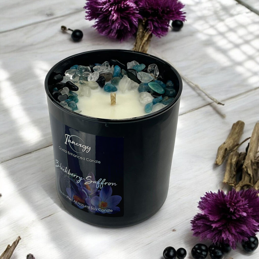 Blackberry Saffron Crystal Candle, 10oz