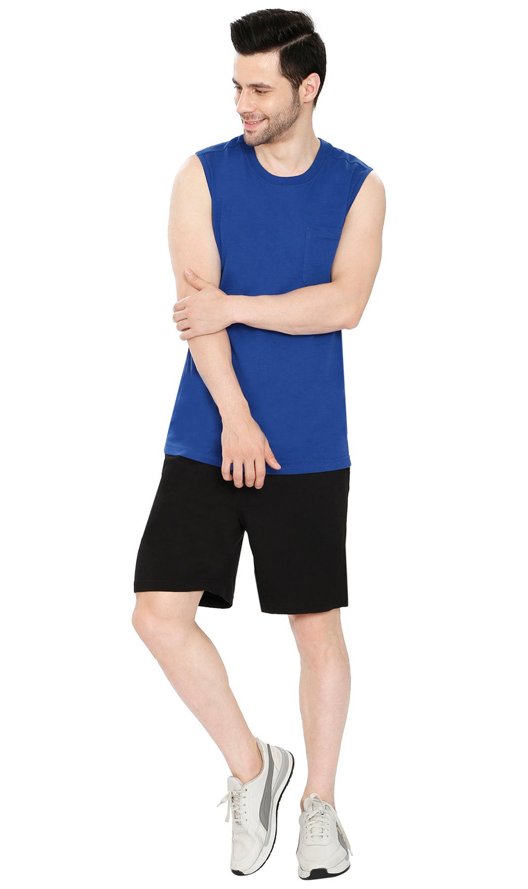 Men's 100% Cotton Knit Shorts with Inner Drawstring