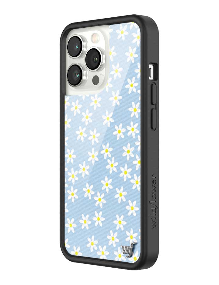 Blue Daisy Floral iPhone Case with Protective Rubber Bumper - Image 28