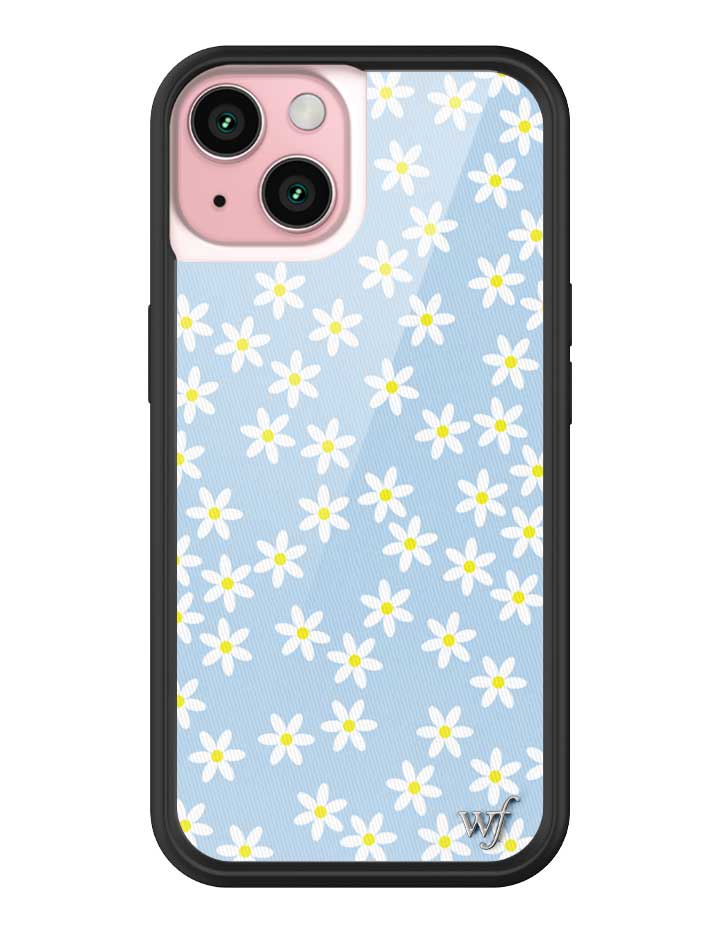 Blue Daisy Floral iPhone Case with Protective Rubber Bumper - Image 15